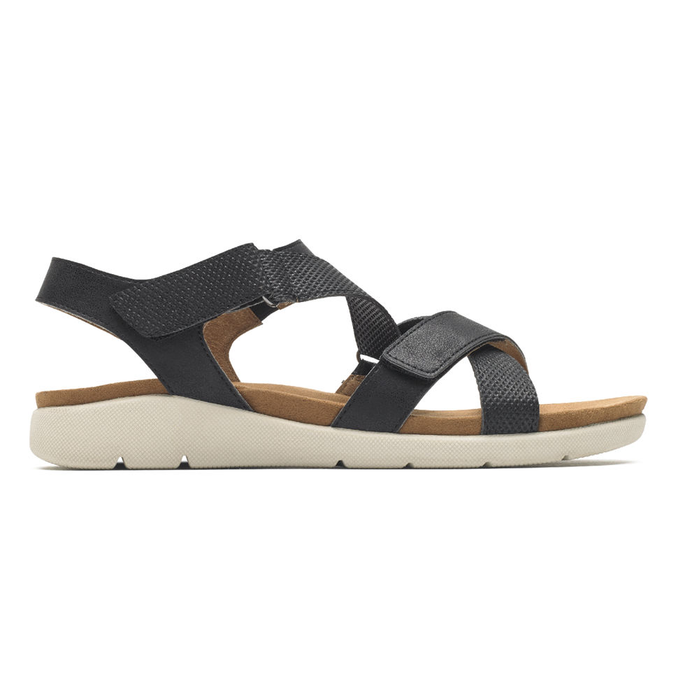 Rockport Sandals For Womens Black - Eileen X-Strap - GP4362175